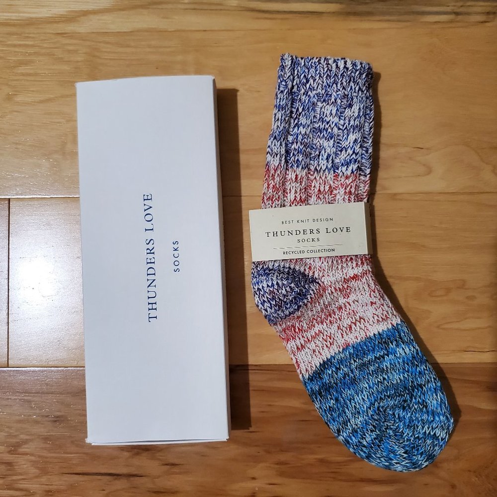 IN BOX Thunders Love CHARLIE Purple and Blue Socks, US 6-8 EU 36-39